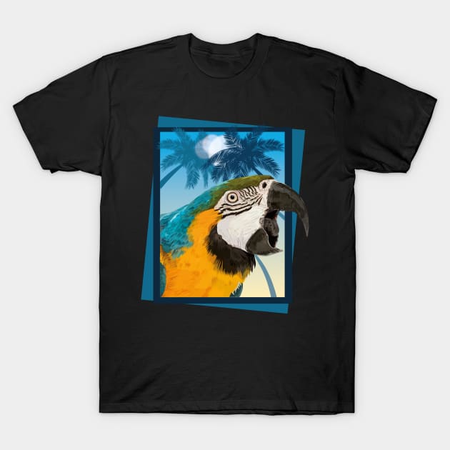 Blue and yellow macaw T-Shirt by obscurite